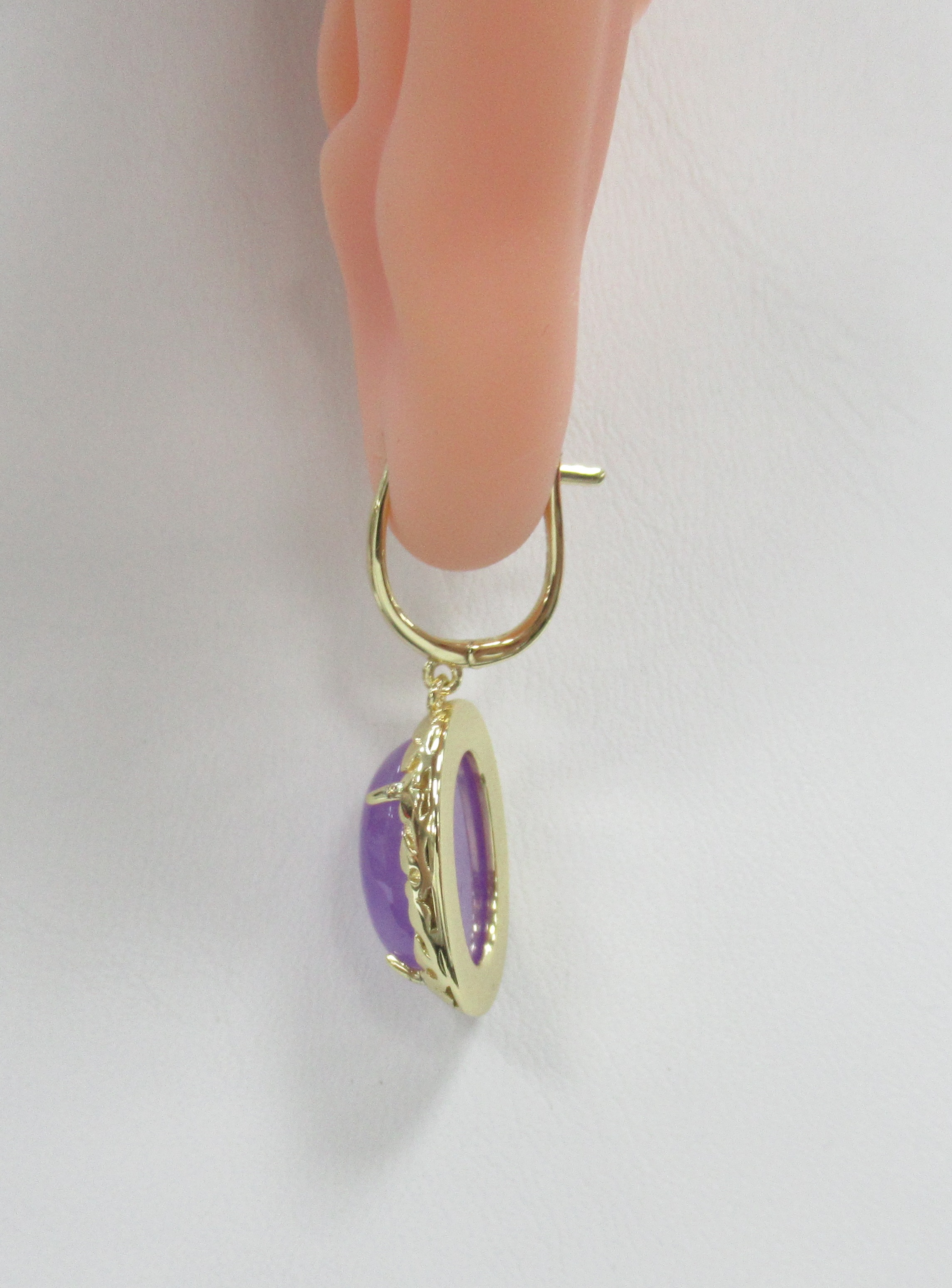 Серебряные серьги с лавандовыми жадеитами